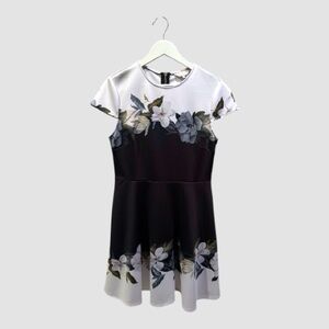 Ted Baker - Floral Black and White Dress